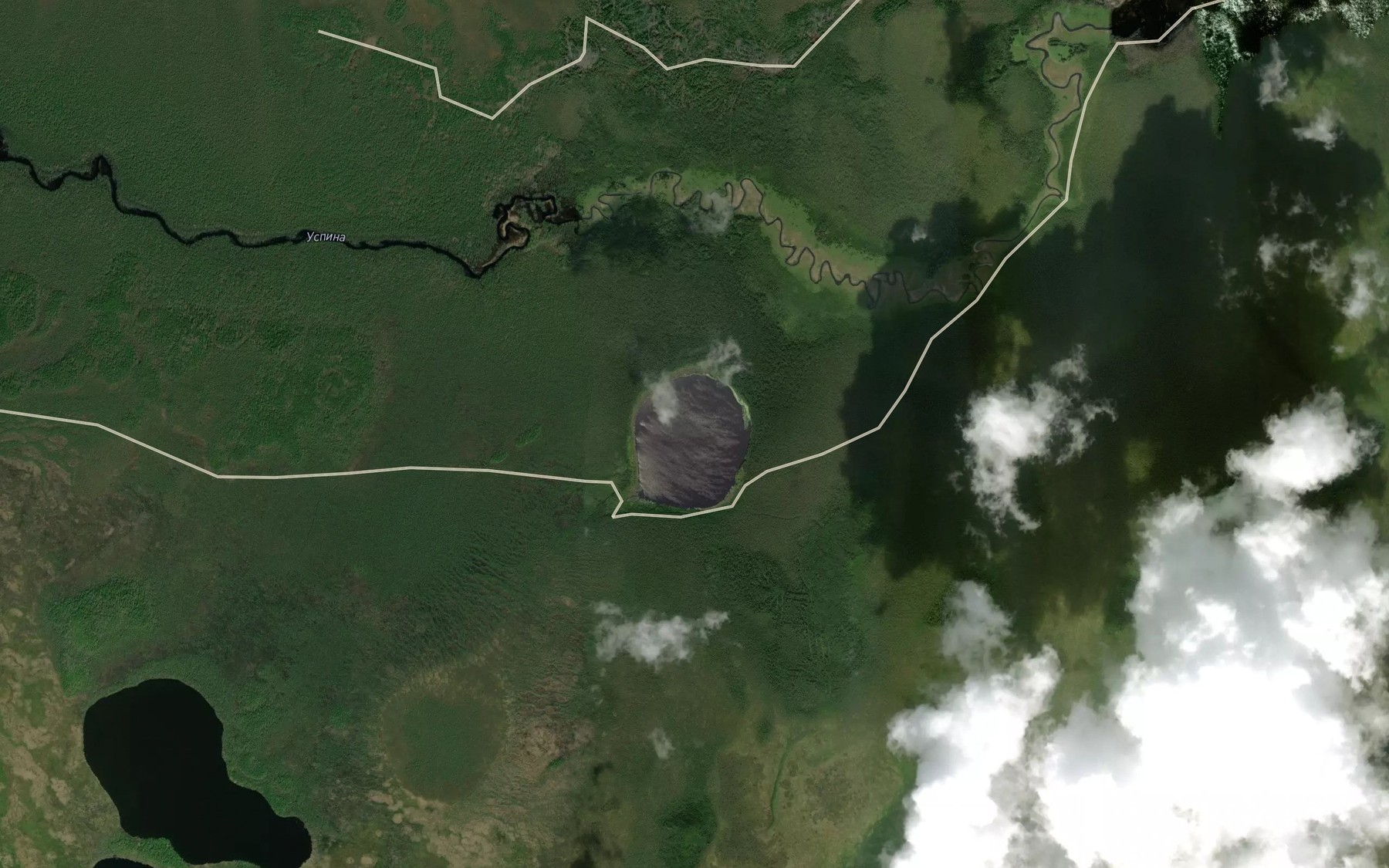 Satellite map of the Ozero Karas'ye