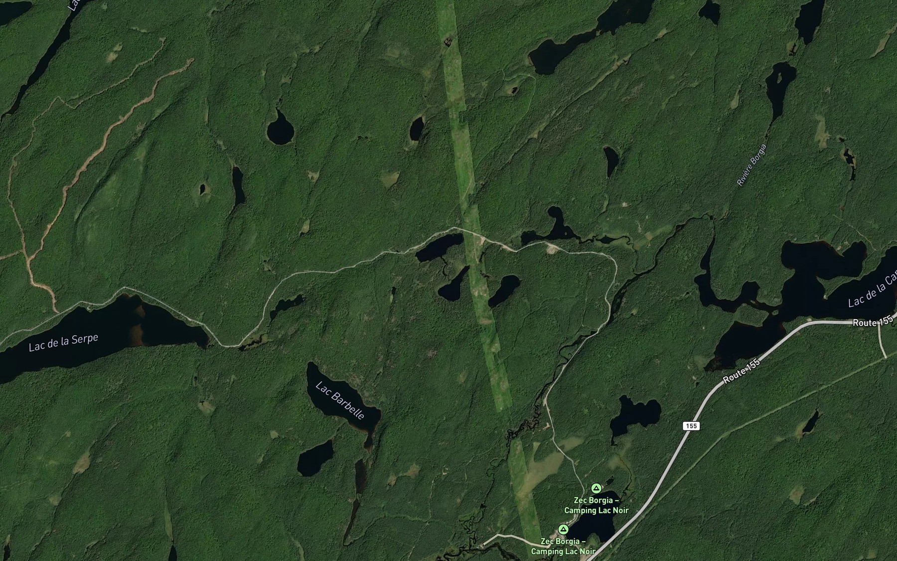 Satellite map of the Lac Pistolet