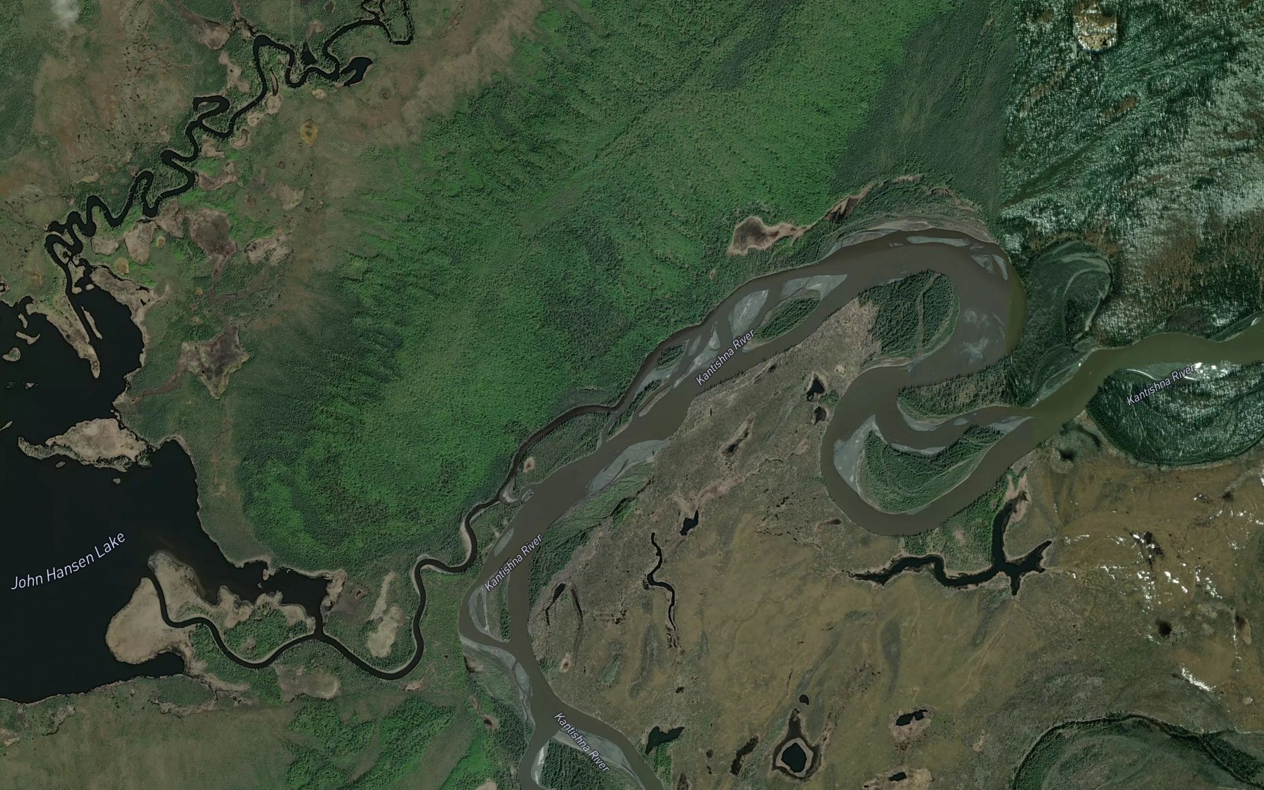 Satellite map of the John Hansen Creek