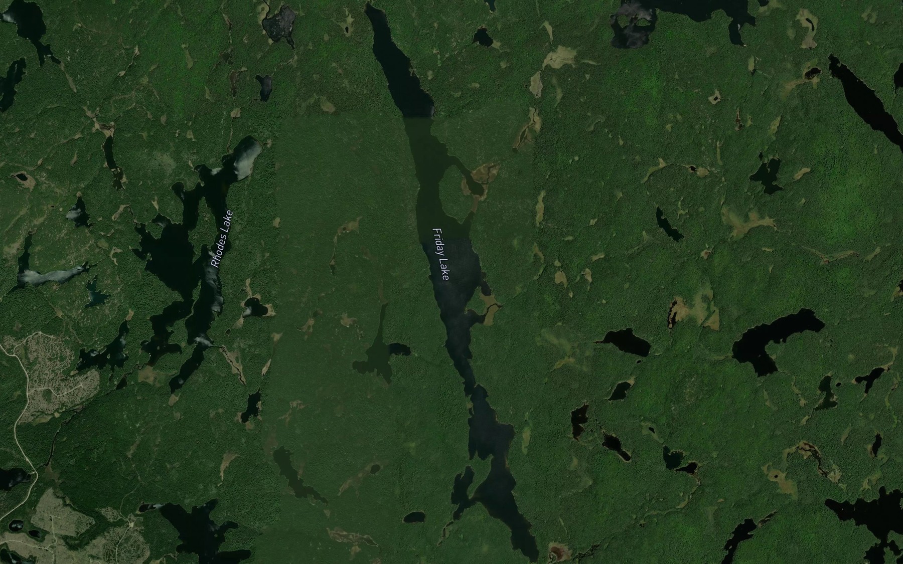 Satellite map of the Friday Lake