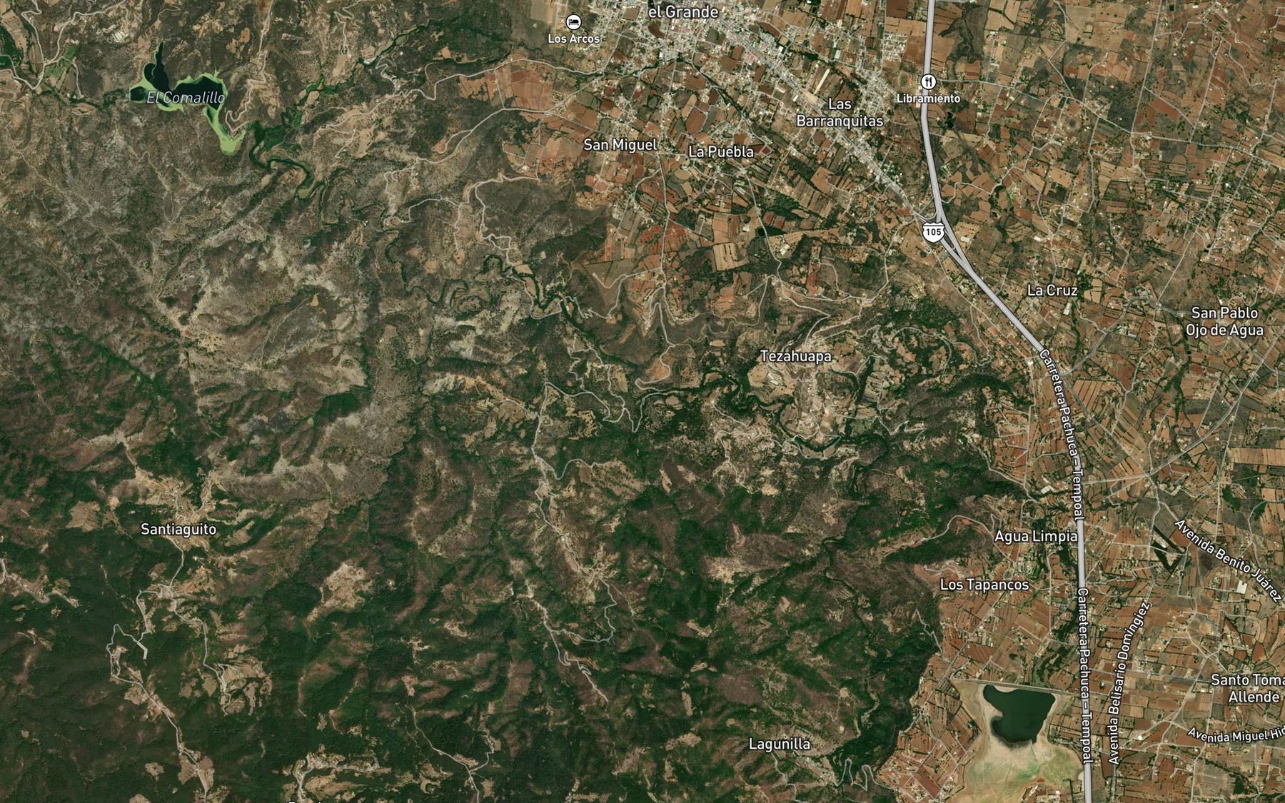 Satellite map of the Arroyo Loma de Enmedio