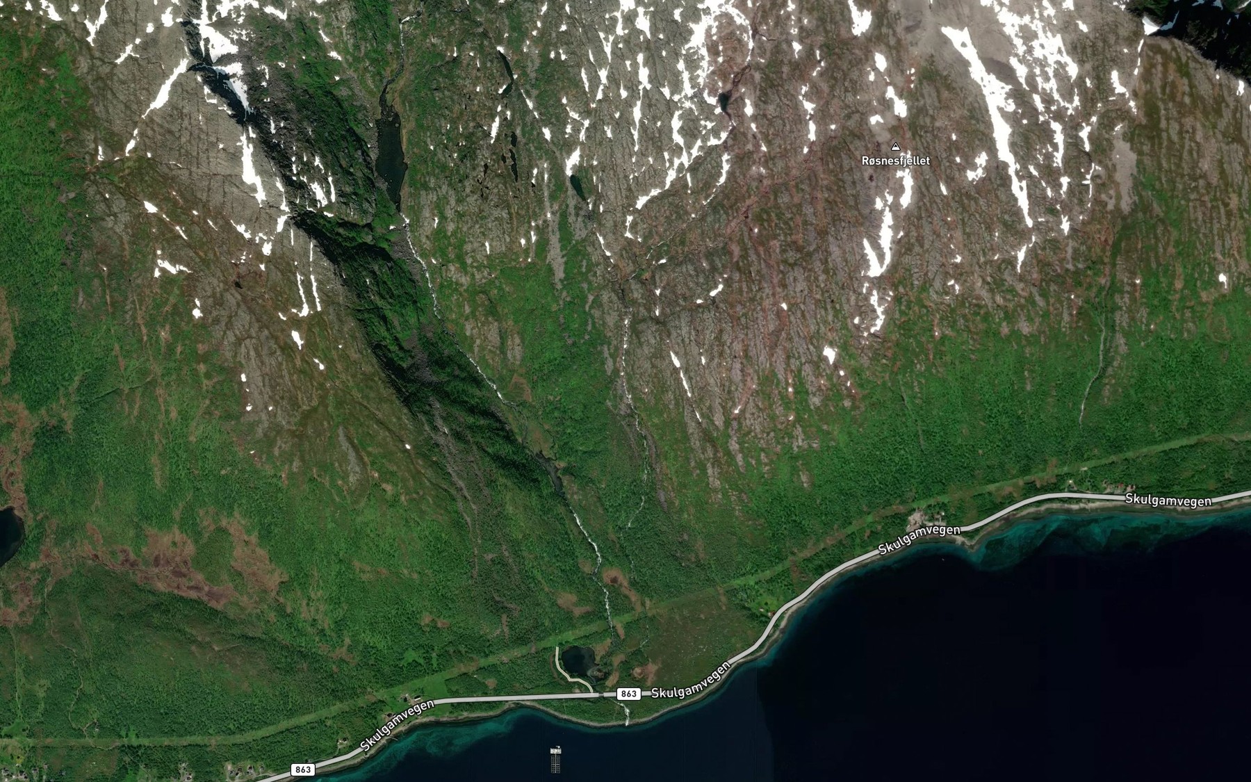 Satellite map of the Gardselva