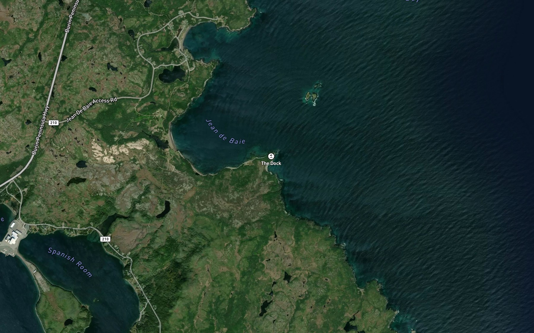 Satellite map of the Back Cove