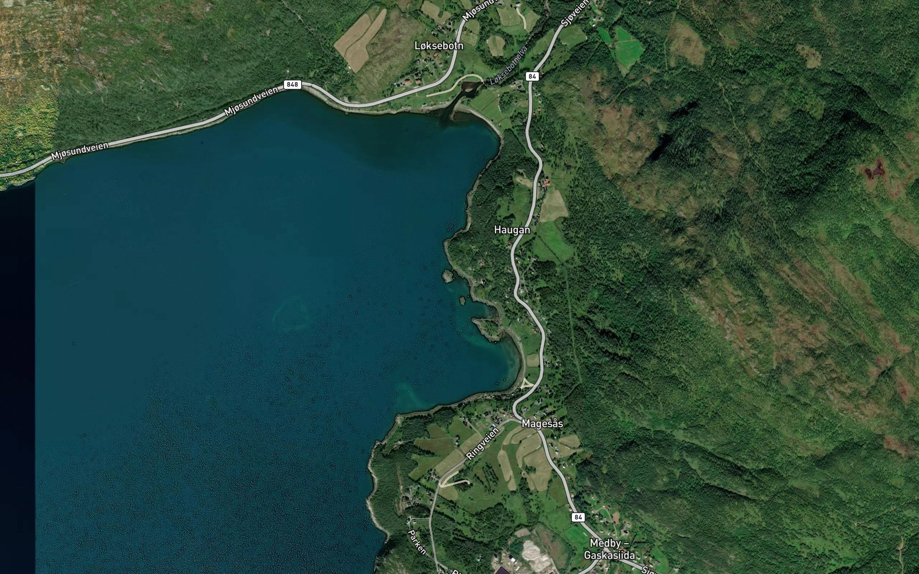 Satellite map of the Rekvika