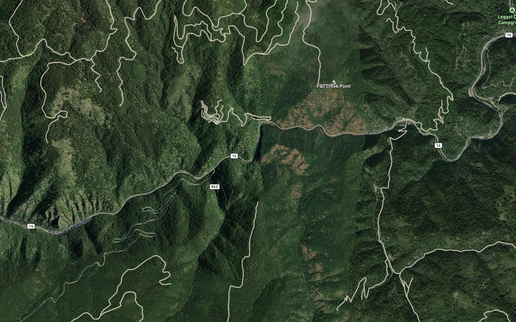 Satellite map of the Tenmile Creek