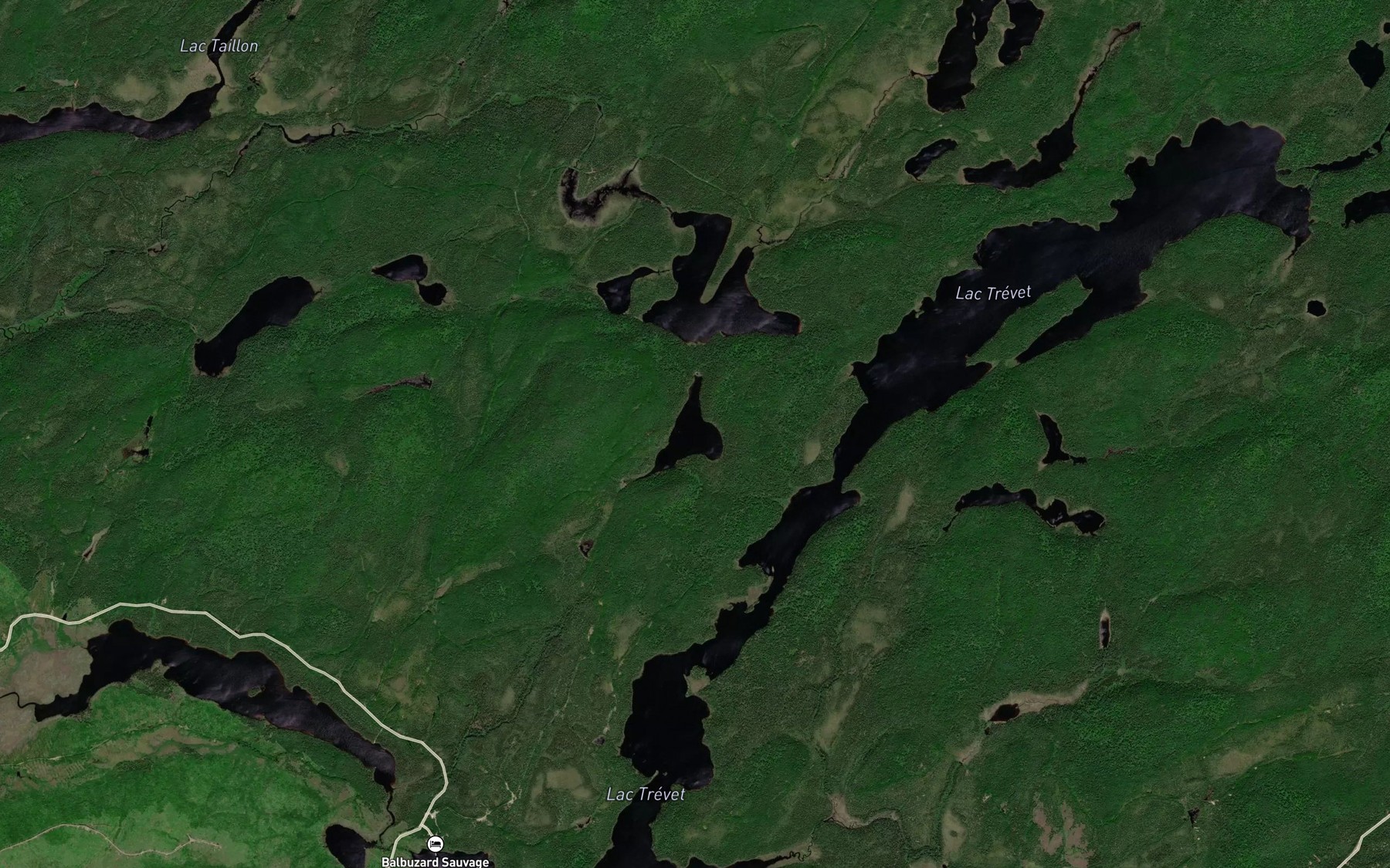 Satellite map of the Lac Jean-Claude