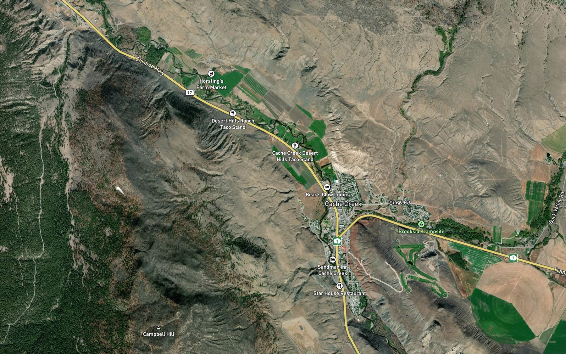 Satellite map of the Lopez Creek