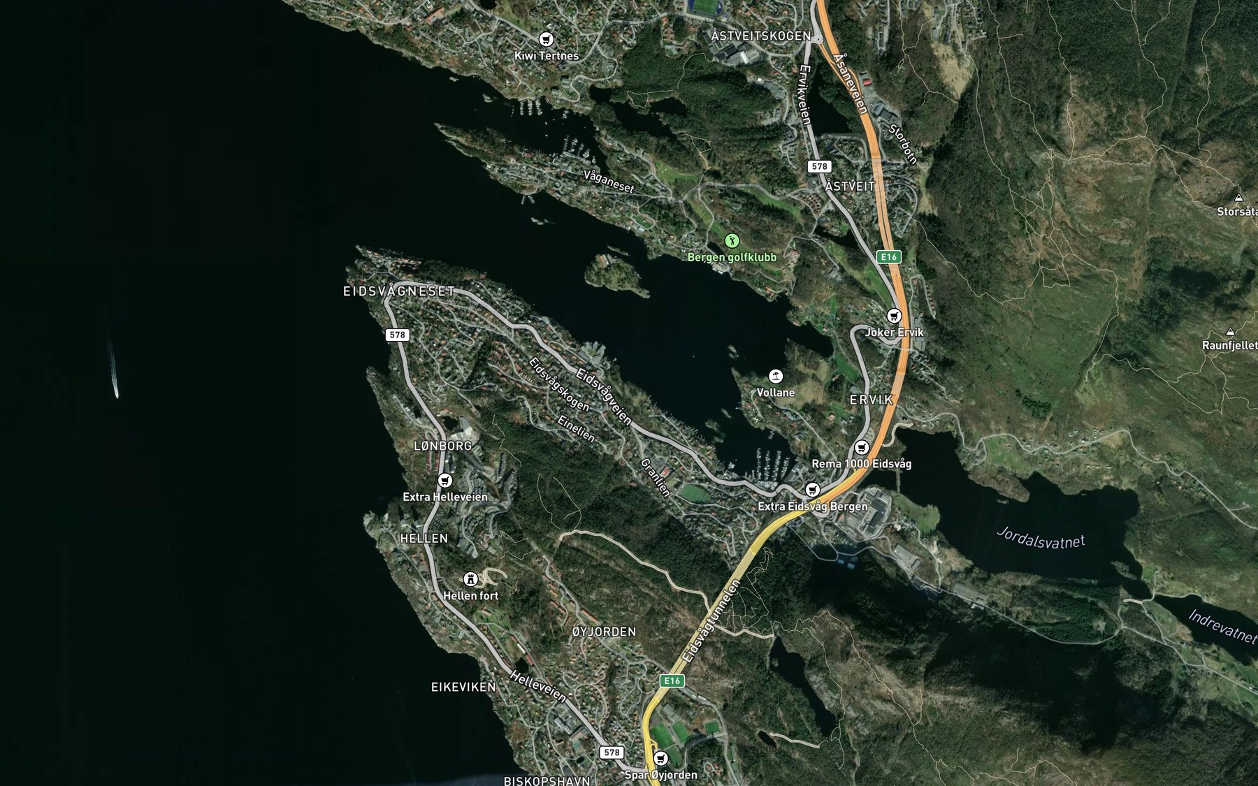 Satellite map of the Lillevagen