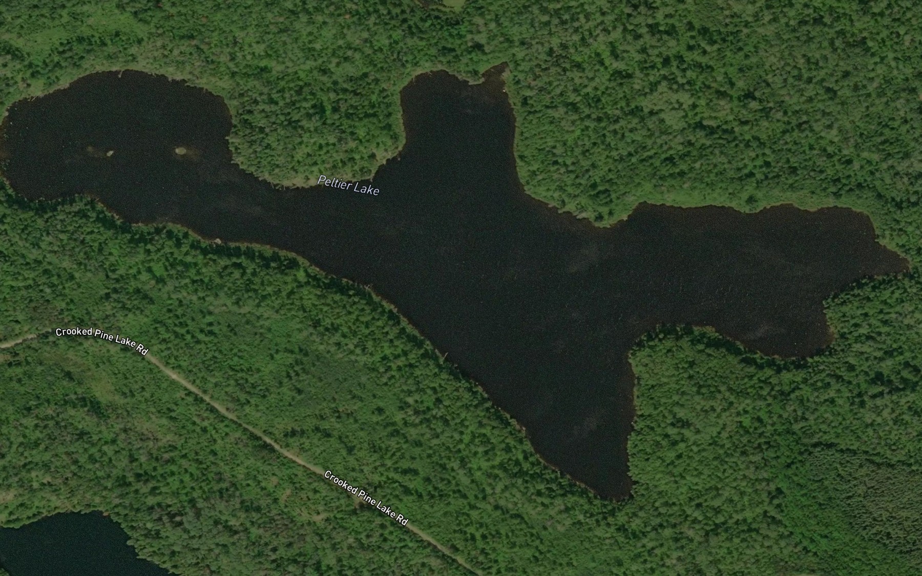 Satellite map of the Peltier Lake