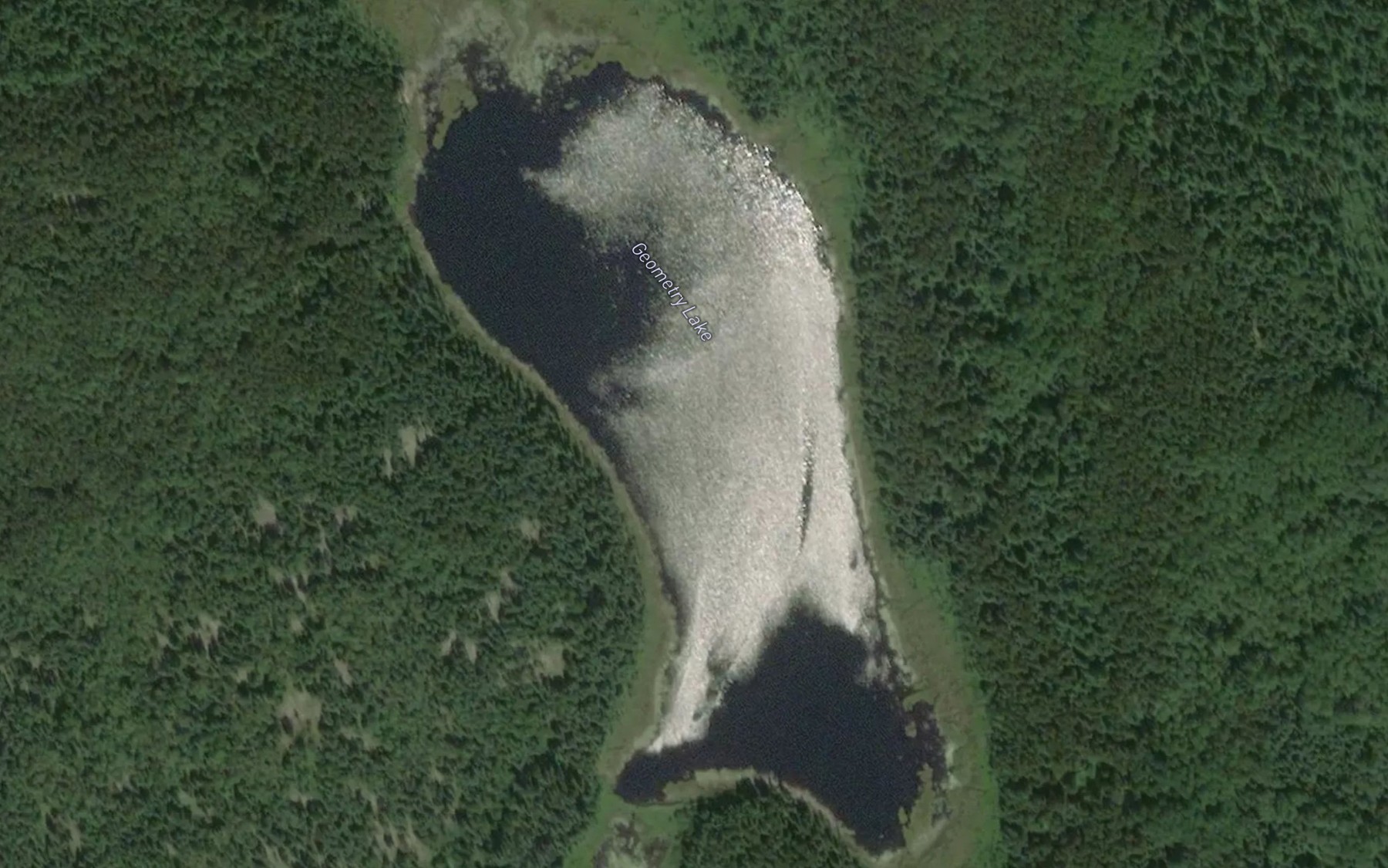 Satellite map of the Geometry Lake