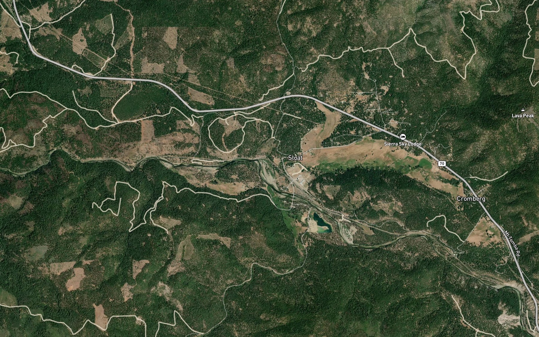 Satellite map of the Long Valley Creek
