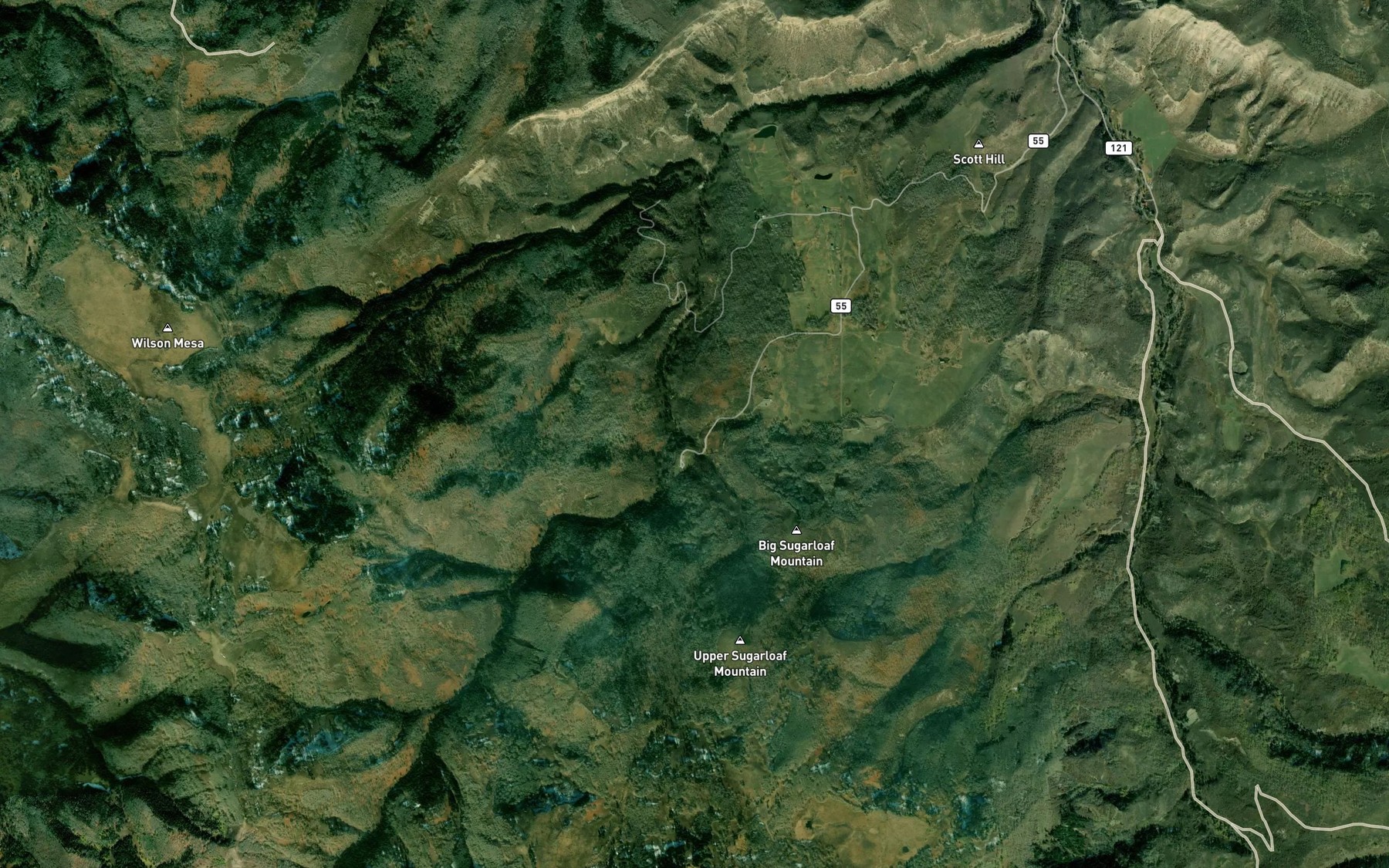 Satellite map of the Sullivan Ditch
