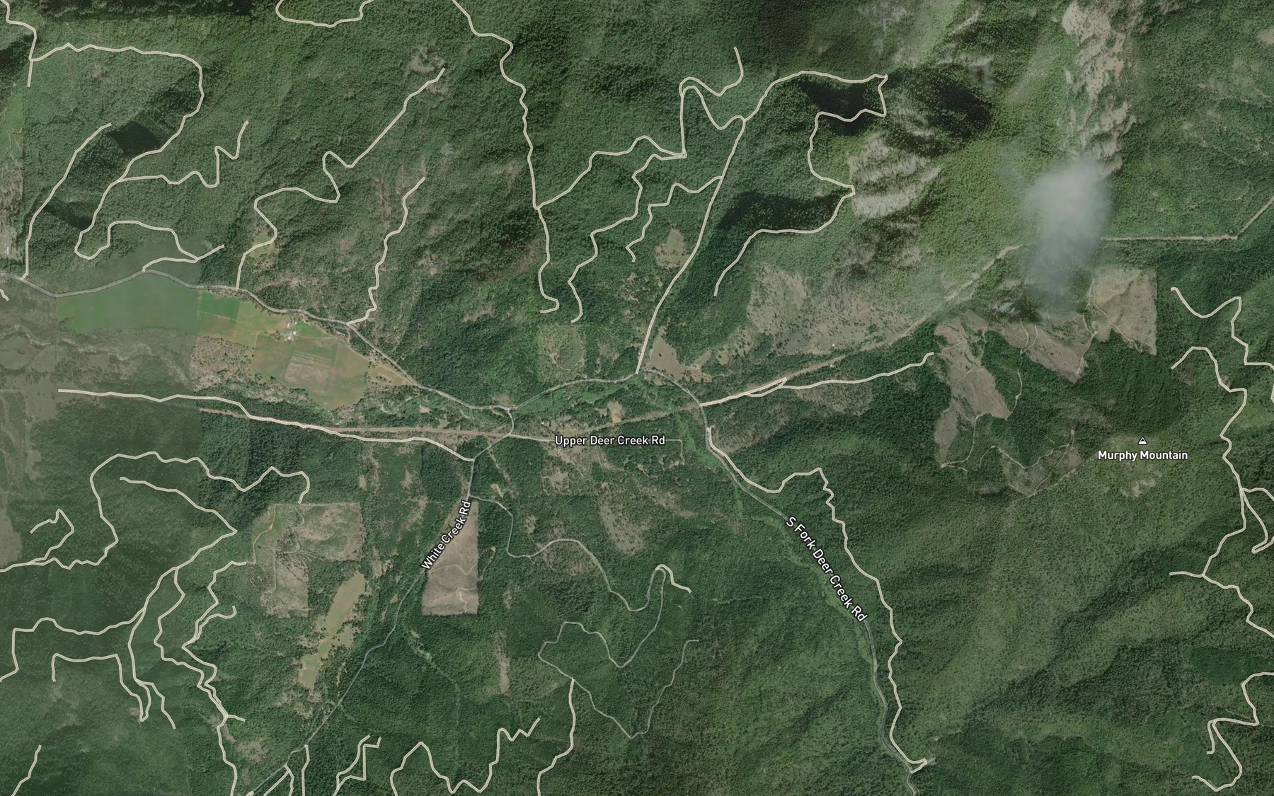Satellite map of the South Fork Deer Creek