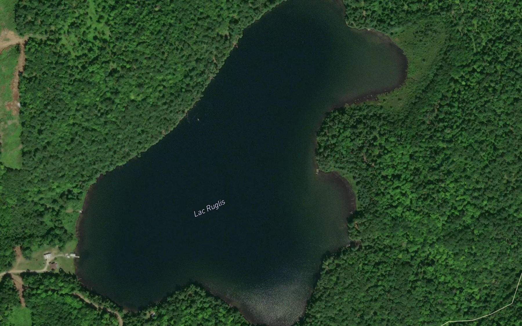 Satellite map of the Lac Ruglis