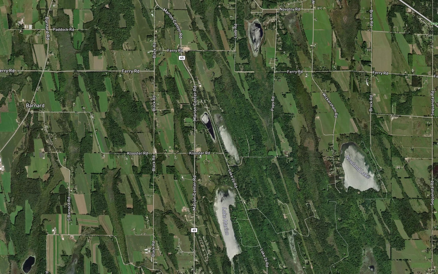 Satellite map of the Twin Lakes