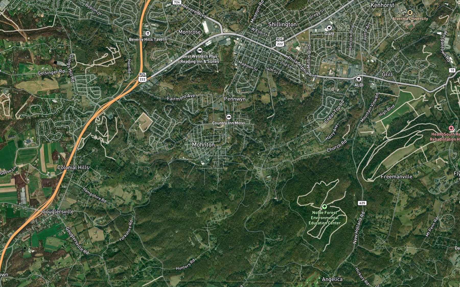 Satellite map of the Lake Valmont (historical)