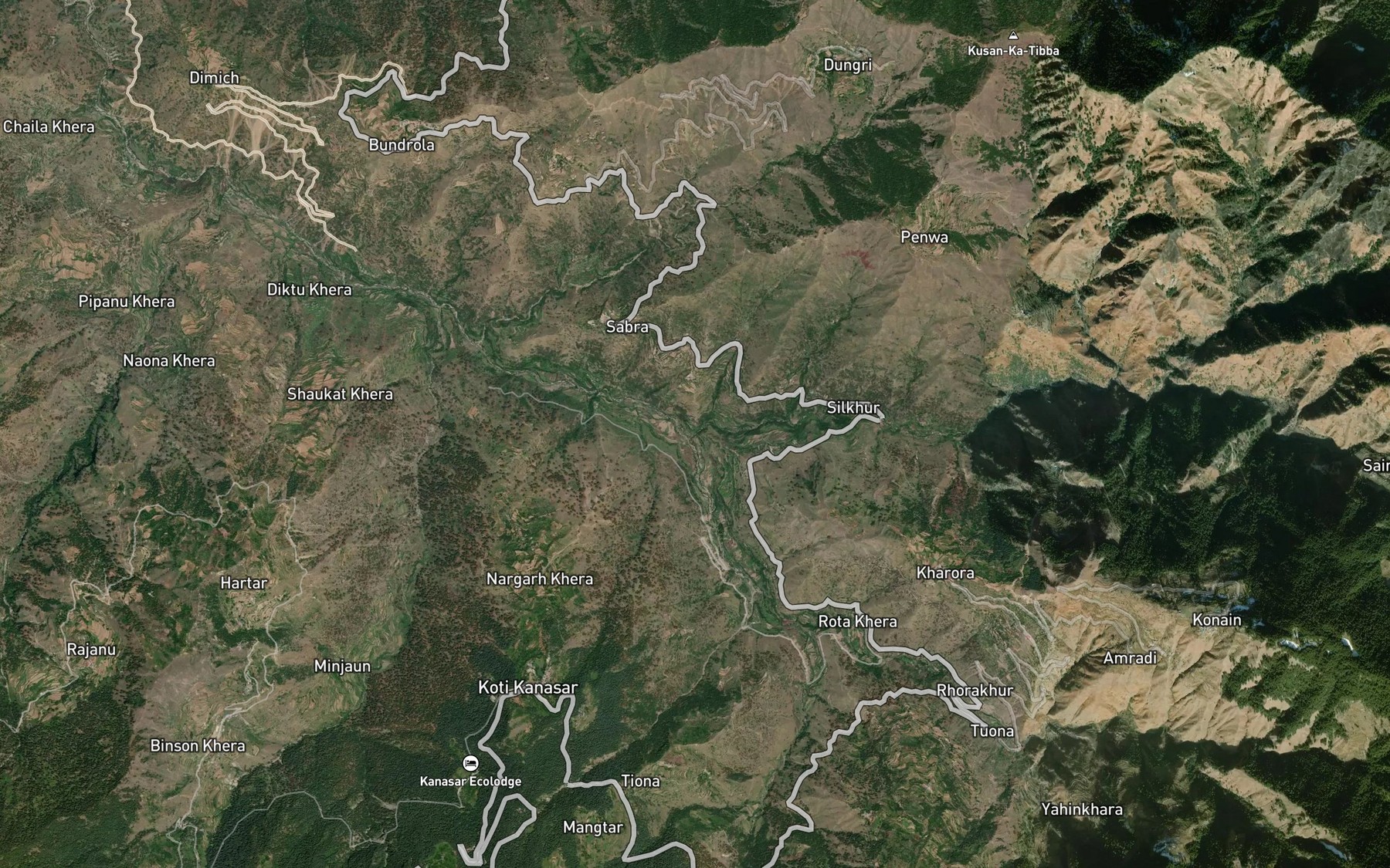 Satellite map of the Shili Gad