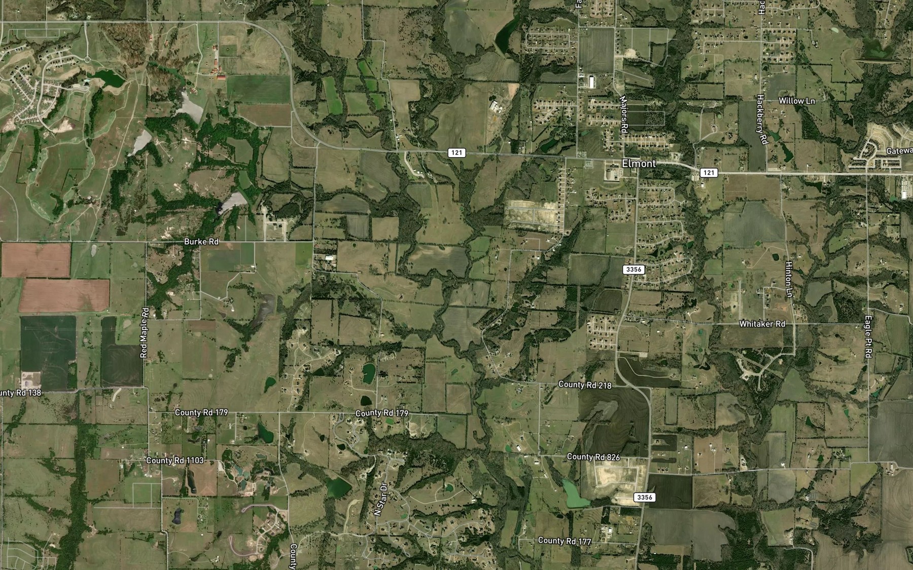 Satellite map of the Squirrel Creek