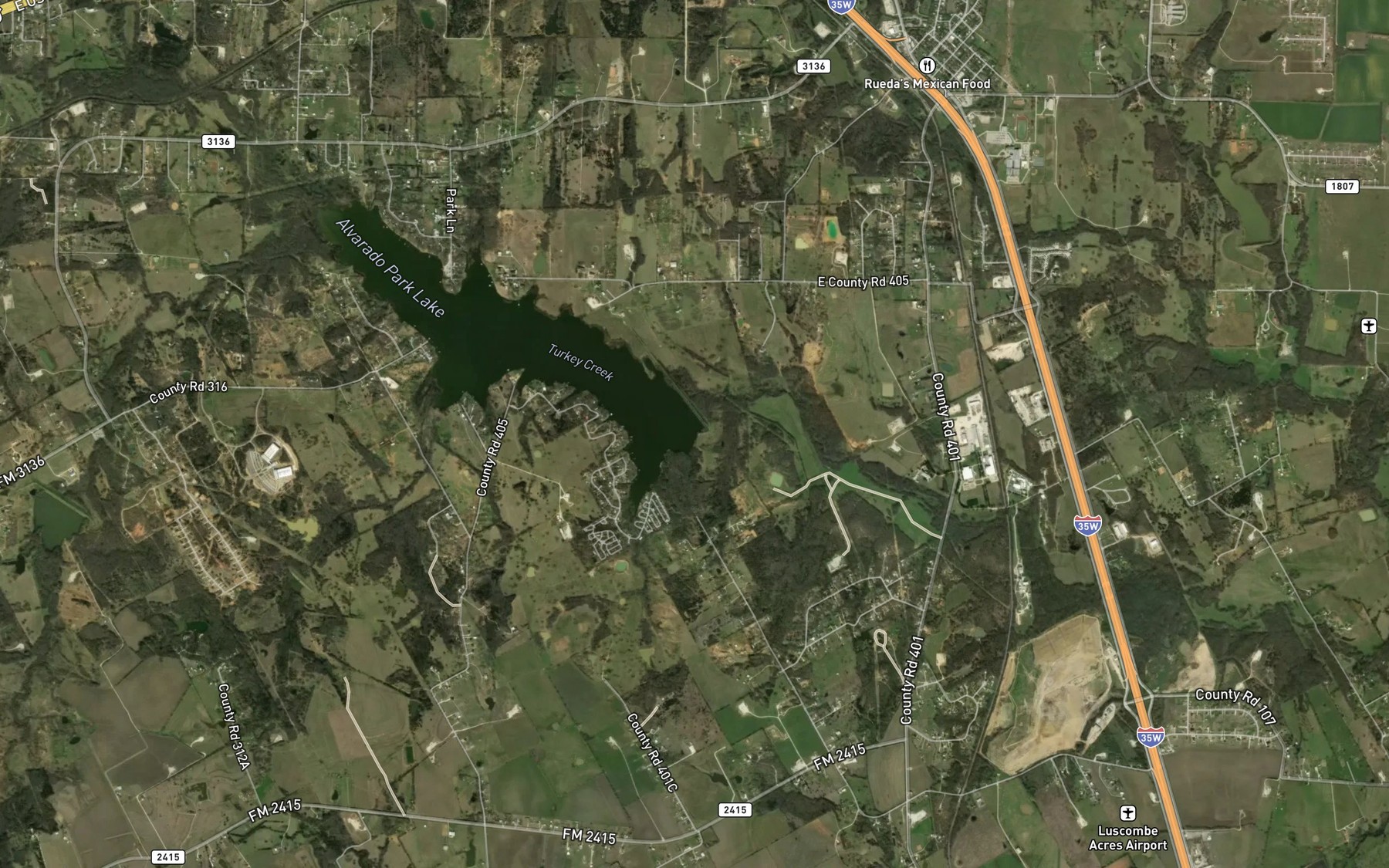 Satellite map of the Soil Conservation Service Site 42 Reservoir