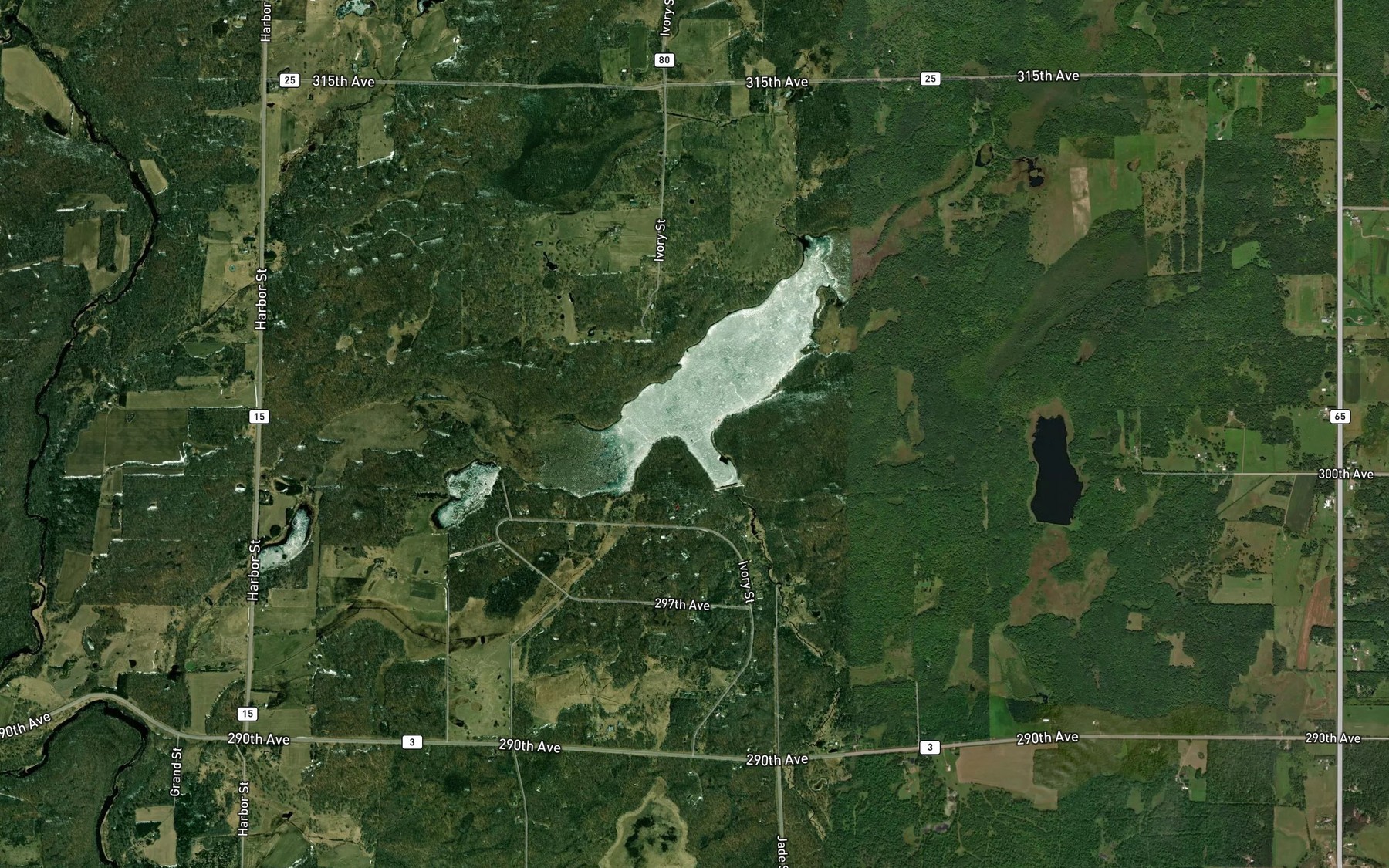 Satellite map of the Bachman Dam