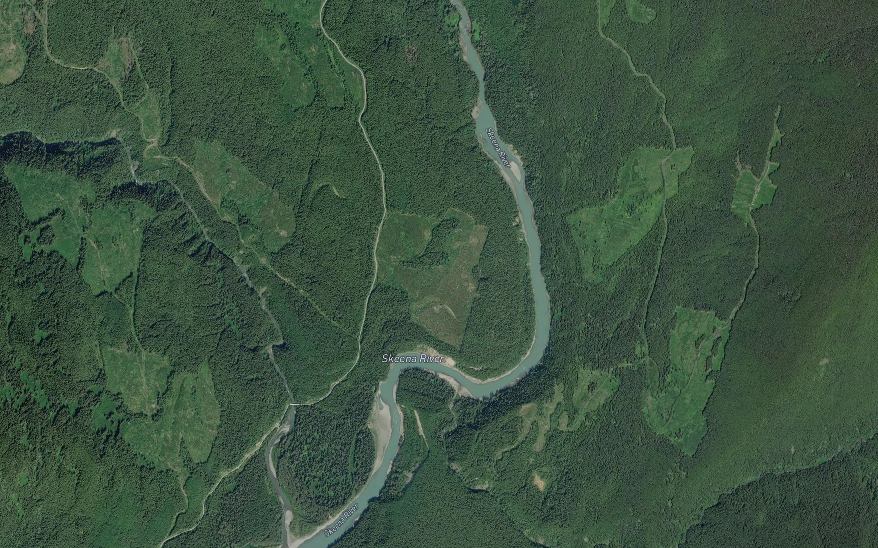 Satellite map of the Larkworthy Creek