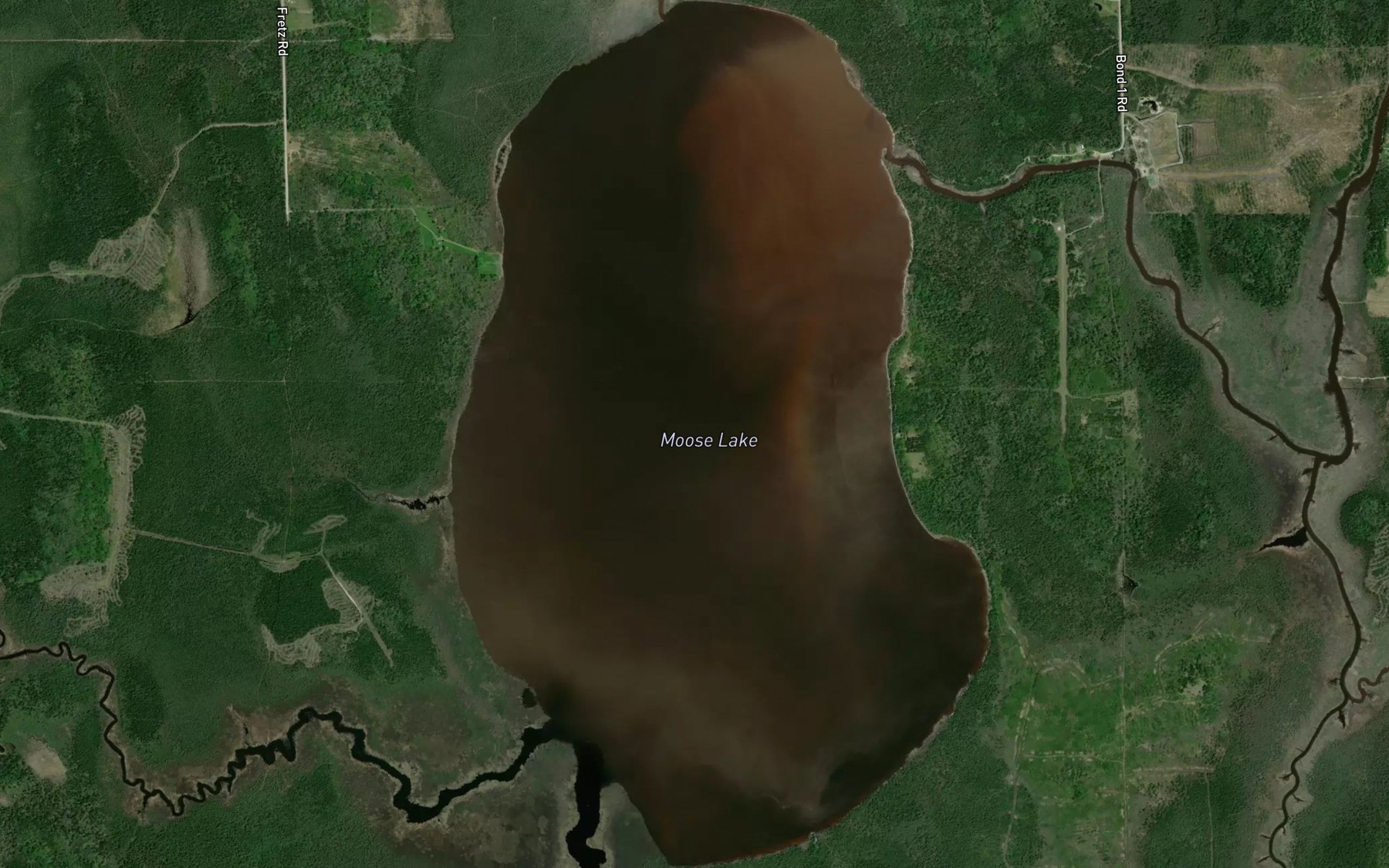 Satellite map of the Moose Lake