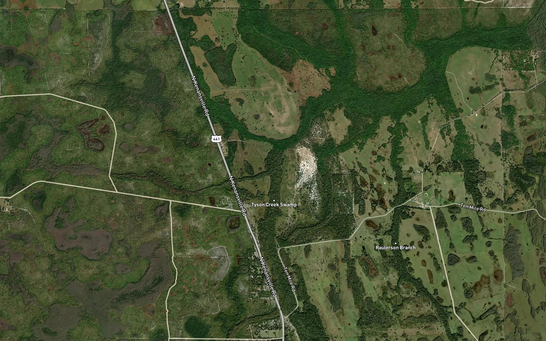 Satellite map of the Pagett Branch