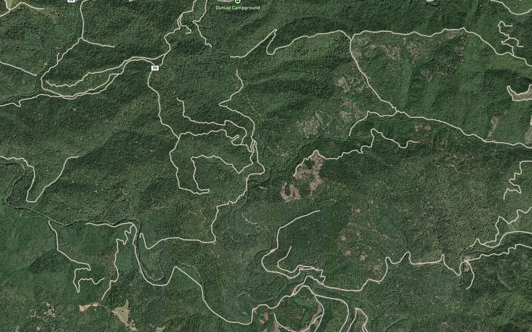 Satellite map of the East Branch North Fork Big River
