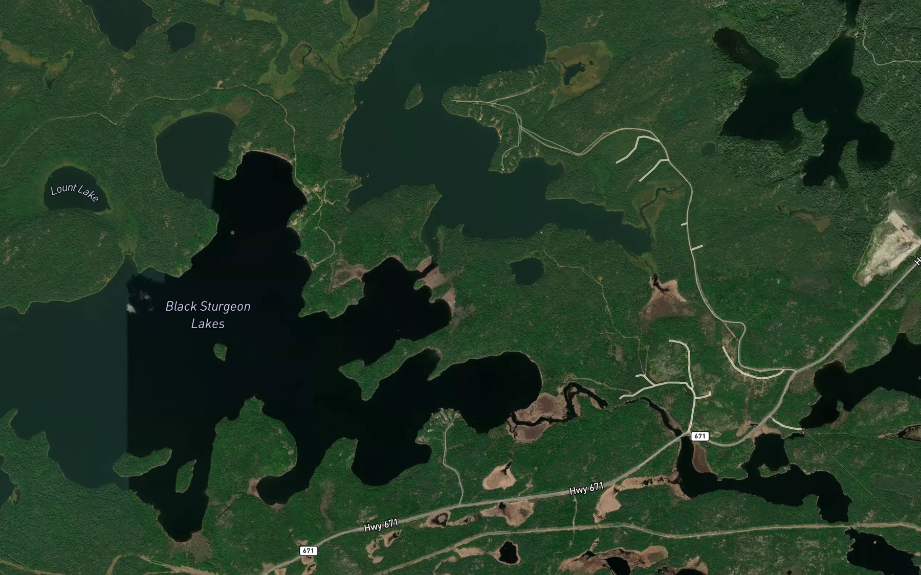Satellite map of the Grassy Narrows