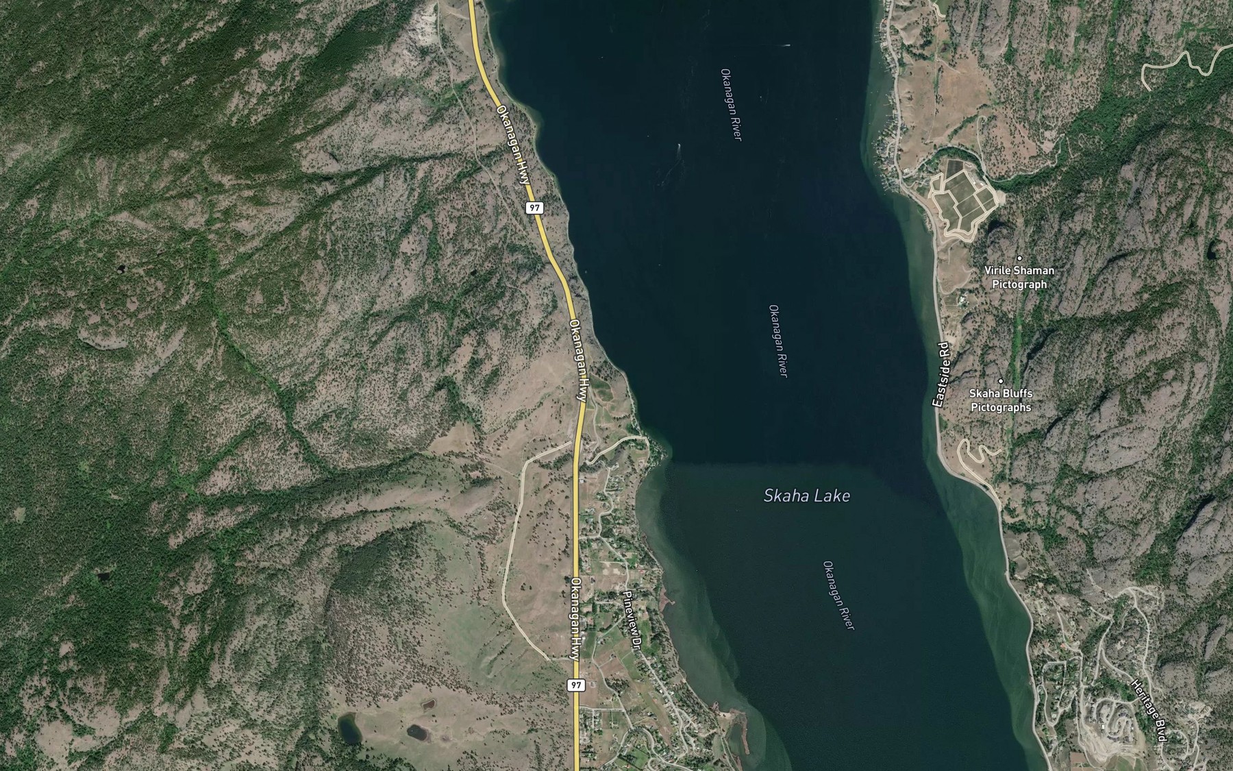 Satellite map of the Felis Creek