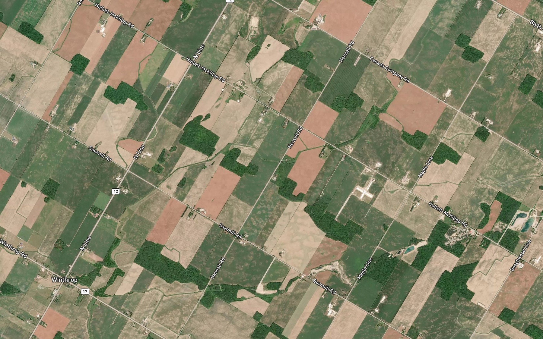 Satellite map of the McEwan Creek