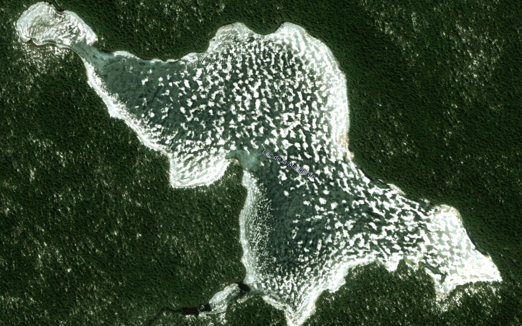 Satellite map of the Lac de la Mangerite