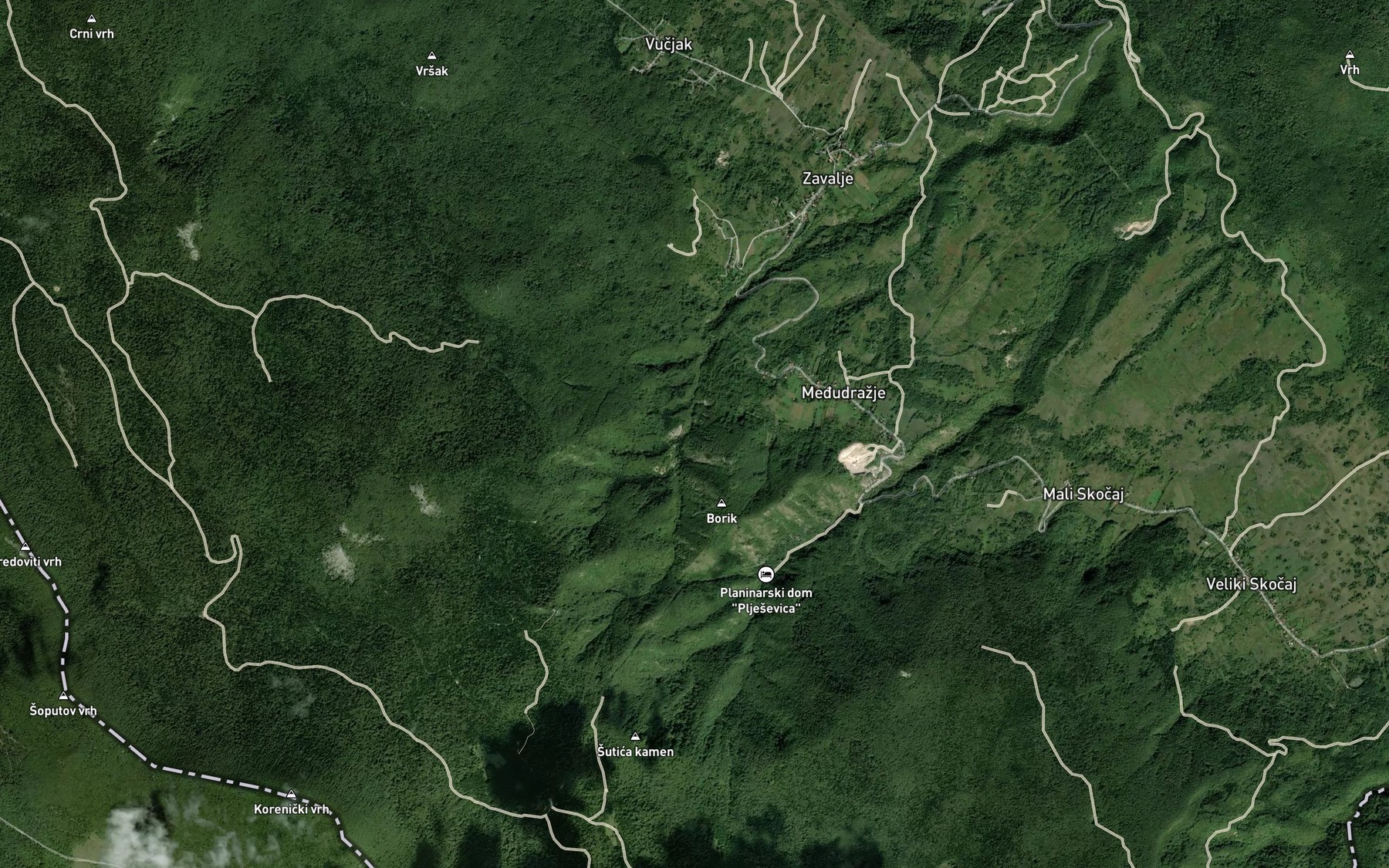 Satellite map of the Klenovac