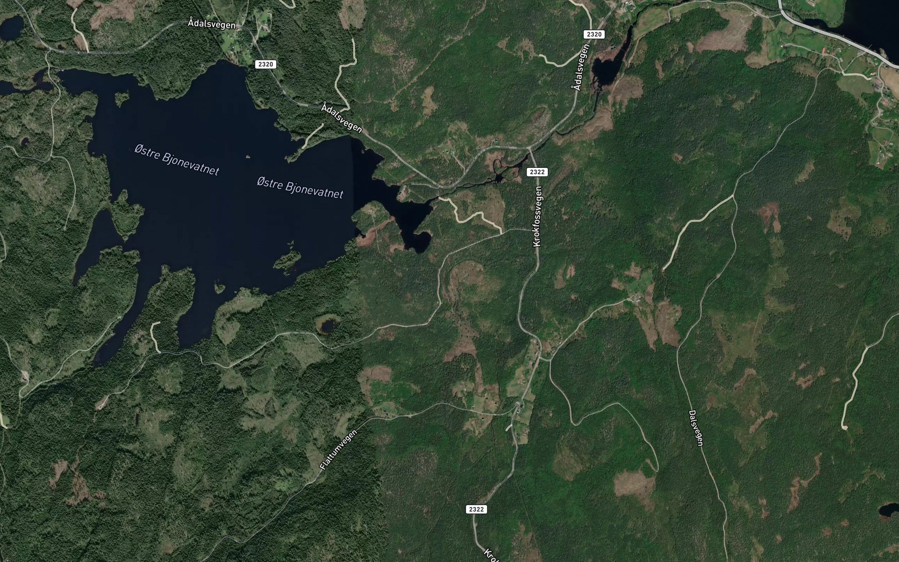 Satellite map of the Svarttjernbekken