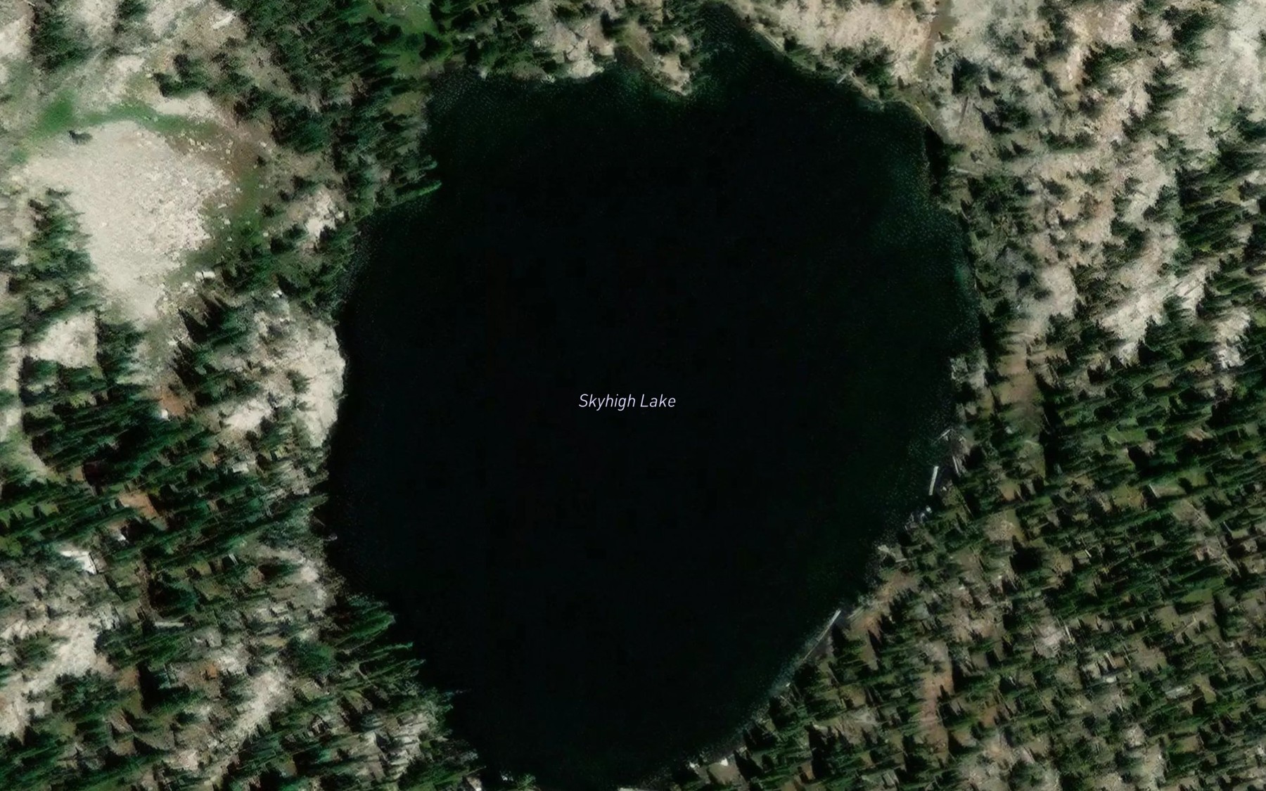 Satellite map of the Skyhigh Lake