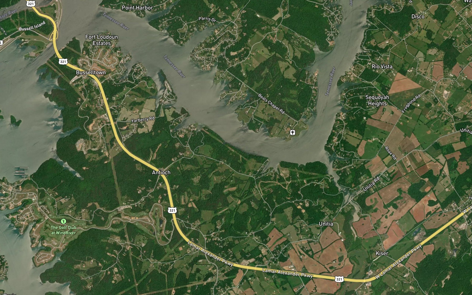 Satellite map of the Dry Creek
