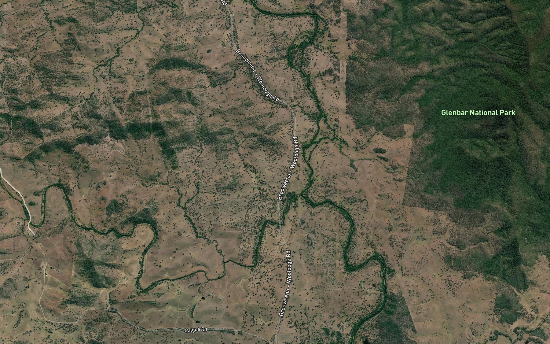 Satellite map of the Calgoa Creek