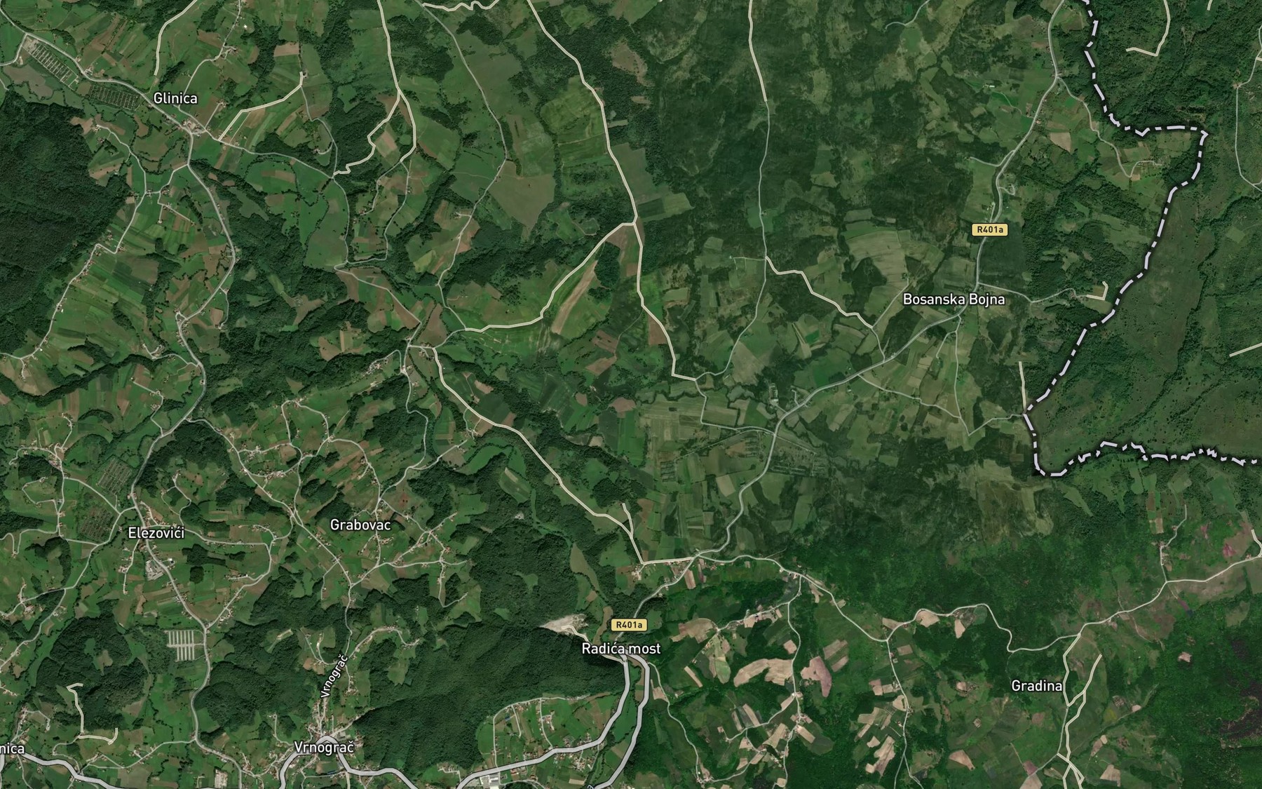 Satellite map of the Dubrovnica