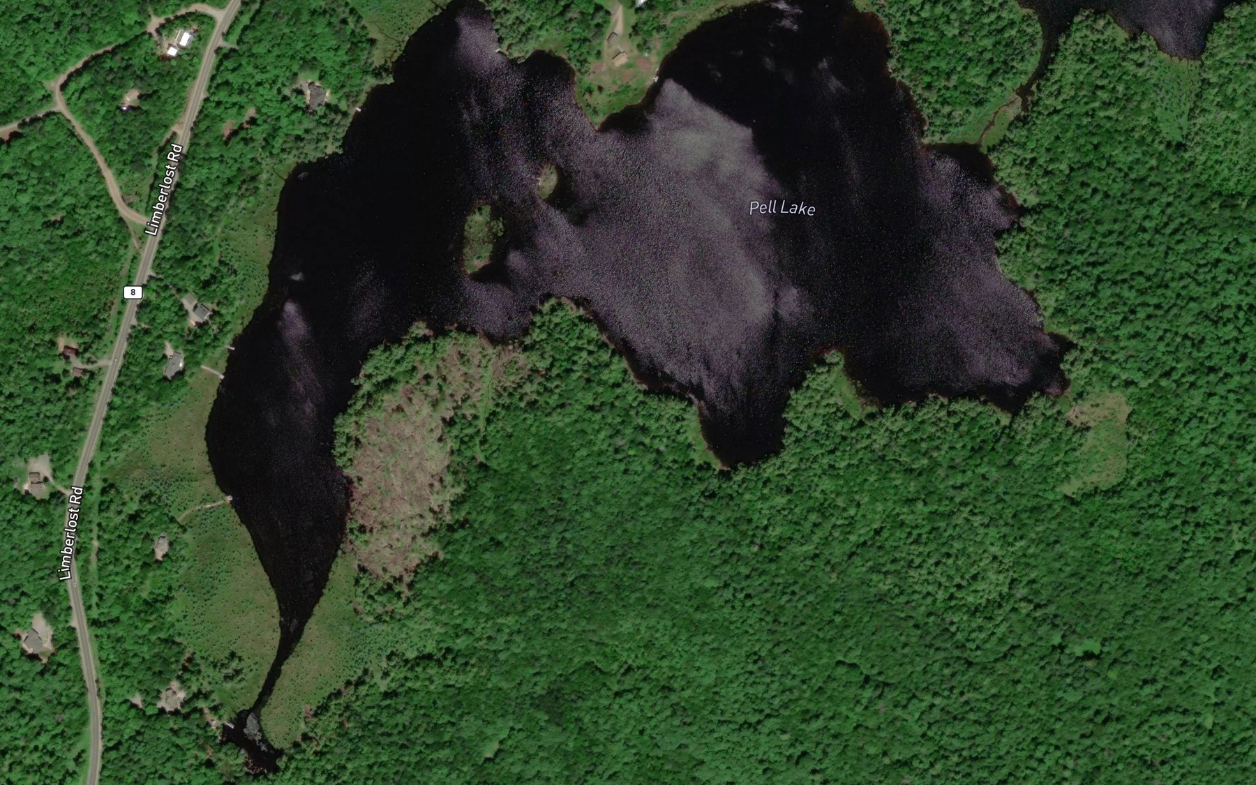 Satellite map of the Pell Lake