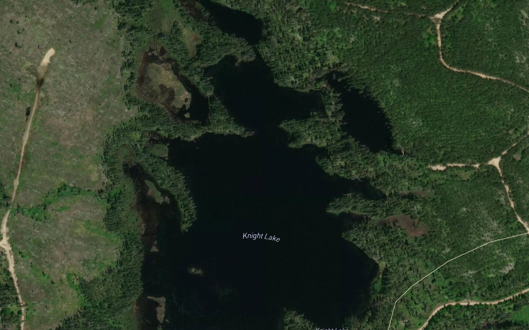Satellite map of the Knight Lake