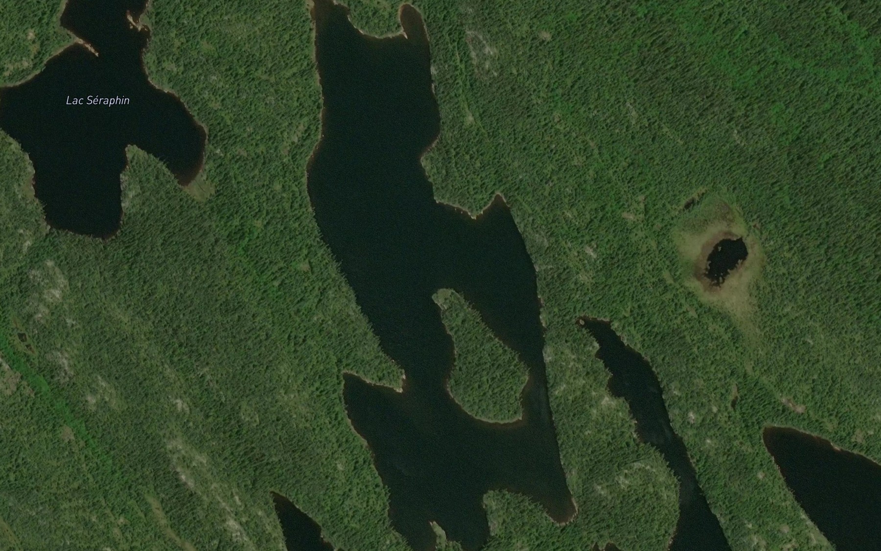 Satellite map of the Lac Poudrier