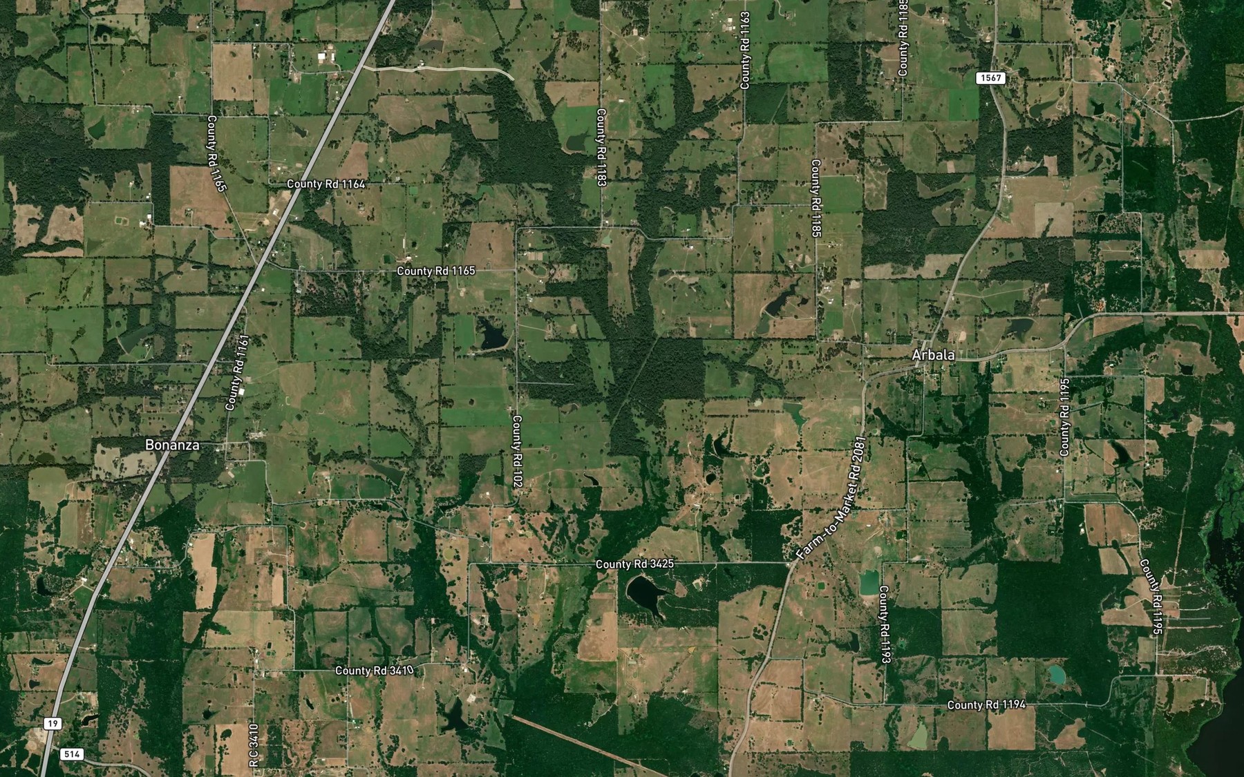 Satellite map of the Bernard Branch