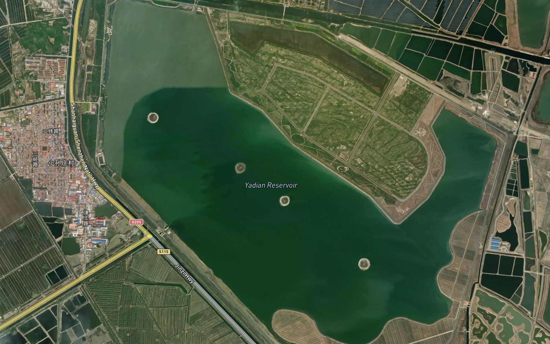 Satellite map of the Yadian Shuiku