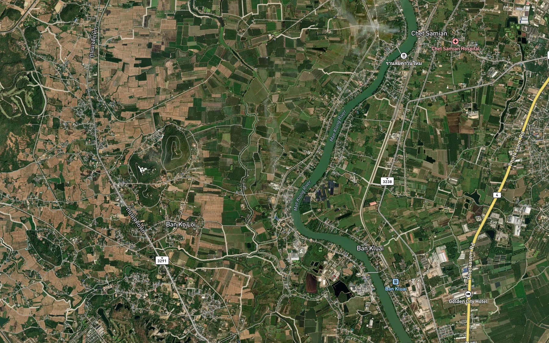 Satellite map of the Khlong Hat Khi Nok