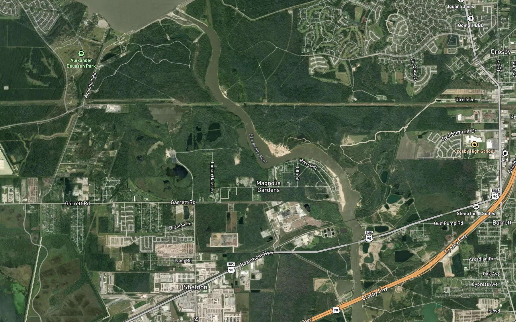 Satellite map of the Granite Creek