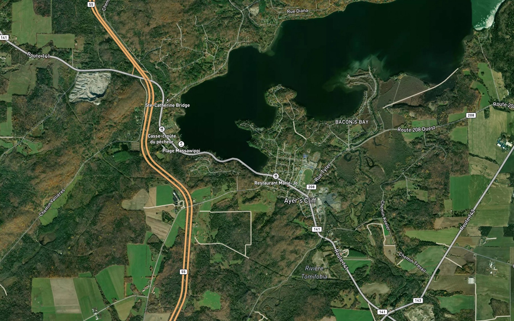 Satellite map of the Baie Slack