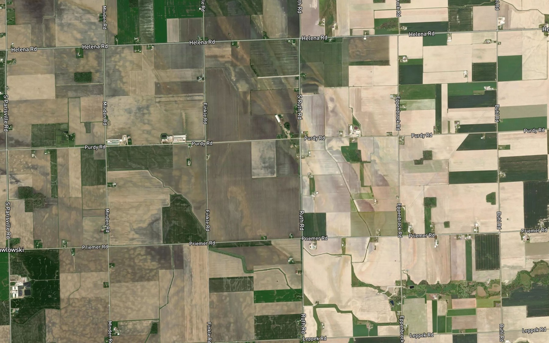 Satellite map of the Smith Drain