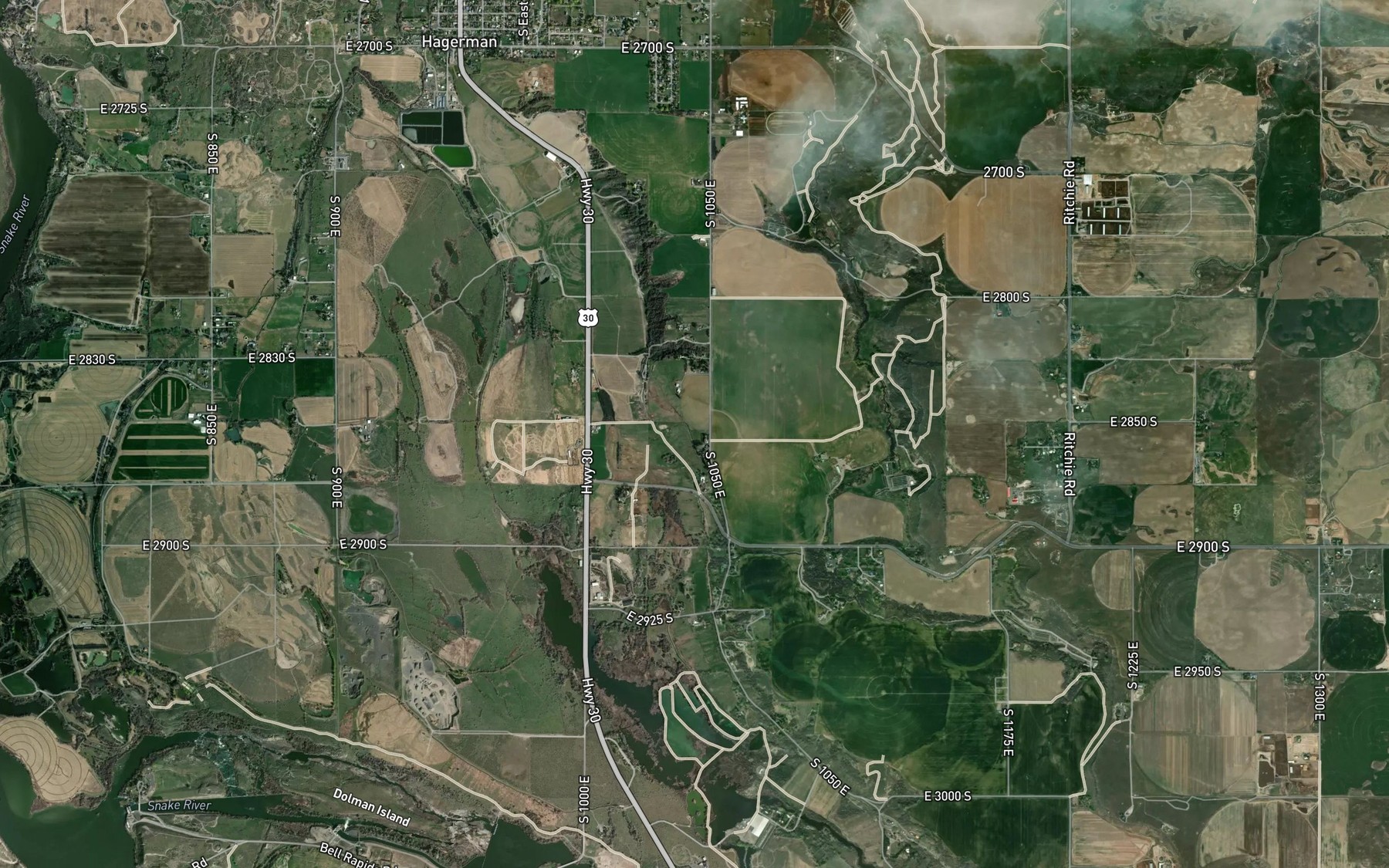 Satellite map of the Curren Ditch