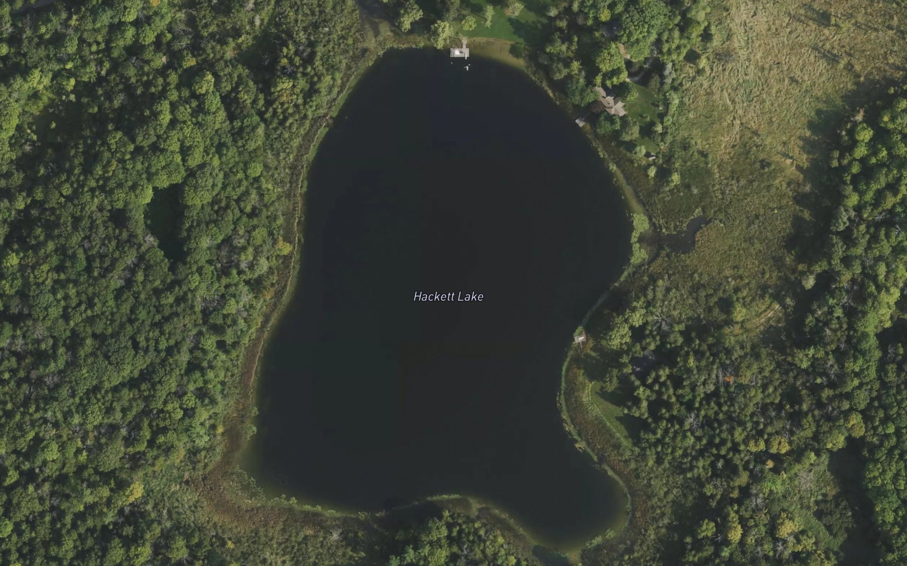 Satellite map of the Hackett Lake