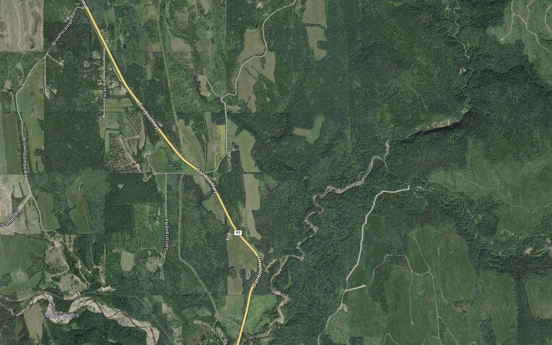 Satellite map of the Grundell Creek